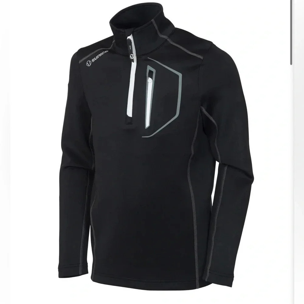 Sunice Boys' Nixon Stretchlite Half-Zip Pullover black Large